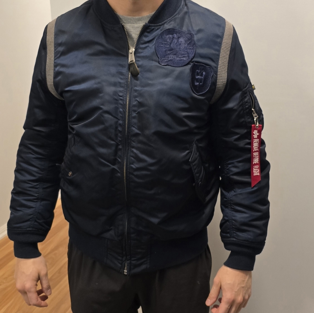 Alpha Industries Dark Blue Bomber Jacket